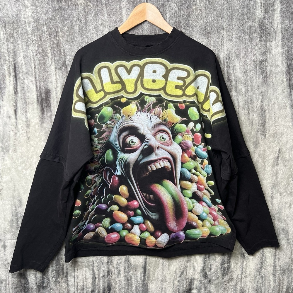 Jellybean Frenzy Bean T-Shirt Urban Streetwear Style Size Medium AOP Graphic